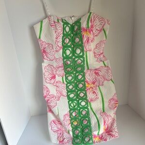 Lily Pulitzer Floral Pink and Green Sleeveless Dress